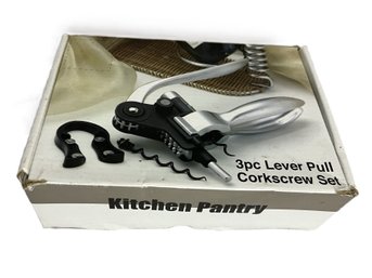 3-Piece Lever Pull Corkscrew Set