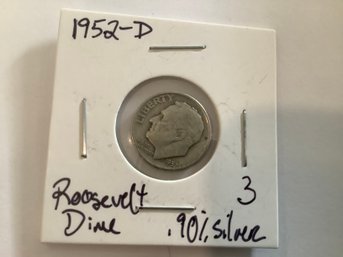 1952 D Roosevelt Dime 90 Silver 100