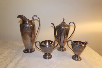 Silver Coffee Set, 4 Pieces Stamped Wilcox S.P. Co. And International S.Co.