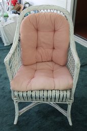 Wicker Chair Pink Seat