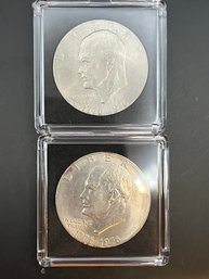 2 Eisenhower Dollars 1976, 1976-D