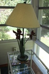 Pair Of 31 In Floral Lamps - Metal Flowers