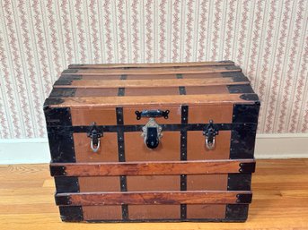 Antique Steamer Travel Trunk With Key