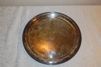 Round Silverplate Tray Marked Wilcox Quality And Wilcox S.P. Co. International S. Co. W.M. Mounts