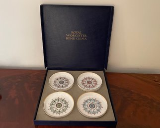Vintage Boxed Set Of Bone China Royal Worcester Tea Coasters