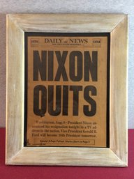 Framed Nixon Quits Daily News