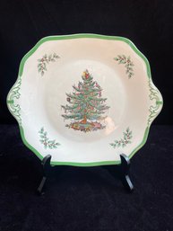 Spode Christmas Tree Handled Cheese Platter