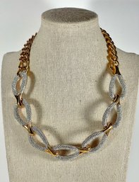 Gold Tone Crystal Necklace By Swarovski