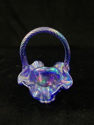 Fenton Purple Opalescent Ruffled Basket