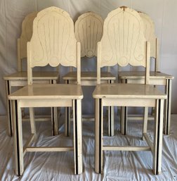 Five 1930s Art Deco Style Wooden Kitchen Chairs