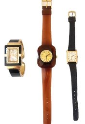 Three Vintage Watches- Swiss Made Namruf 17 Jewels Lucite?-Seiko Quartz & Winicci Japan