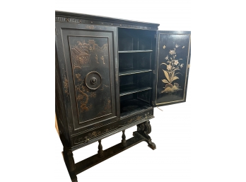 Antique Chinese Baroque Chinoiserie Cabinet