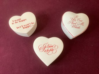 ROMANTIC RED AND WHITE HEART TRINKET BOXES