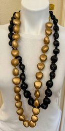 Black And Gold Hawaiian Kilui Nut Beads