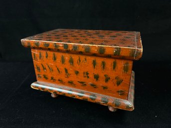 Vintage Wooden 1850 Trinket Chest