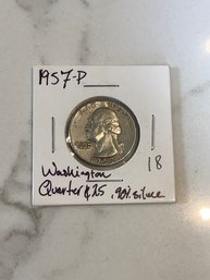 1957 P Washington Quarter 90 Silver 102