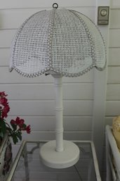 31 Inch Cane Shade Table Lamp