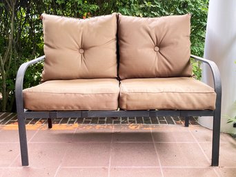 A Modern Outdoor Aluminum Settee