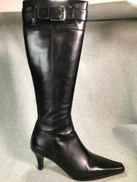 Fantastic $335 Ladies COACH Adrianna Tall Baby Calf Black Leather Boots - Worn 2X - SZ 6-1/2' US / 37 EUR