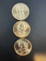 3 Presidential Dollars Rutherford B. Hayes, Martin Van Buren, Franklin Pierce