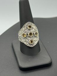 Multi Cabochon Citrine & Sterling Silver Ring