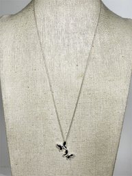 Fine Sterling Silver Chain Necklace Having Butterfly Pendant`