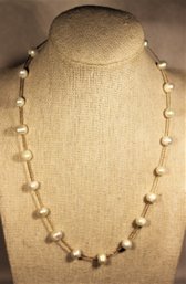 Gold Filled Genuine Cultured Pearl Necklace 16'