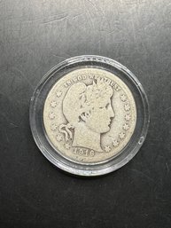 1916-D Barber Silver Quarter