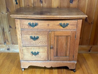 Antique Victorian Oak Washstand