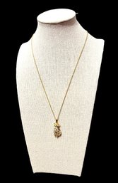 Vintage Avon Collection Rhinestone Cat Pendant On Chain