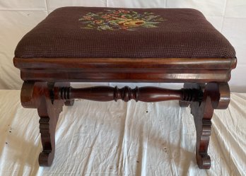 1920s Empire Style Needlepoint Bench