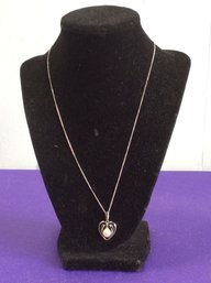 Sterling Heart With Pearl Necklace
