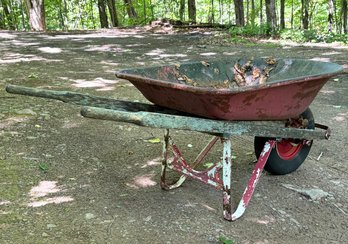 A Wheelbarrow - Shows Wear But Solid And Usable!