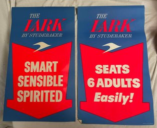 Two Studebaker Lark Color Lithograph Advertisements