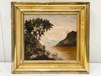 An Early 20th Century Oil On Board, Hudson River Scene, Unsigned