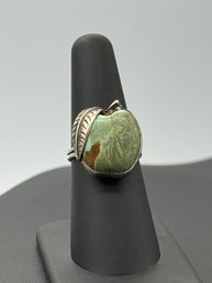 Unique Apple Shaped Turquoise & Sterling Silver Ring