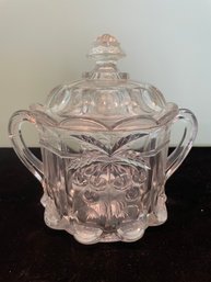 Gorgeous Cherry Etched Sugar Bowl