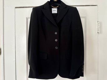 Moschino Black Three Button Blazer, Approximate Size 2 To 4