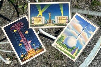 Lot Of 3 Vintage 1939 NY Worlds Fair Postcards