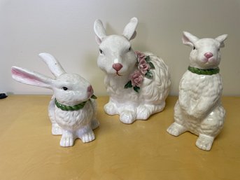 Set Of Porcelain Rabbits