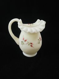 Fenton Antique Rose Ruffled Pitcher