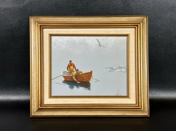 Original Oil On Canvas, Fishermen, By Ben Neill