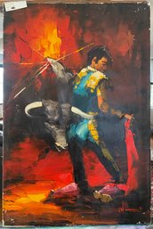 Oil On Canvas Matador Signed Lower Right