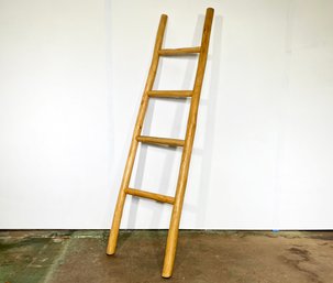 A Carved Wood Ladder/Shelf