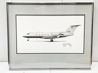 A Vintage Gulfstream III Lithograph By Joe Milch