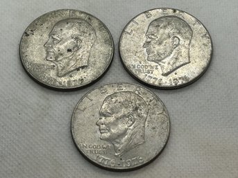 Grouping Of 3 Original 1976 BI-CENTENNIAL EISENHOWER 'LIBERTY BELL' Dollars