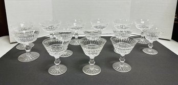 WATERFORD TRAMORE 7 Champagne/ Tall Sherbet/ Martini Crystal Cut Glasses &7 Cocktail Glasses Sm Sherbet  RCA4