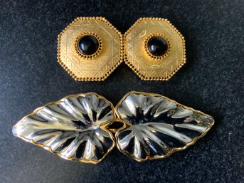 Two Vintage Fashion Belt Buckles By Doreen Ryan