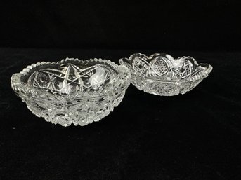 Pair Of Cut Glass Bowls