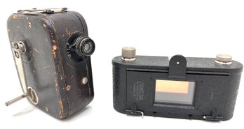 1920s Pathe  Baby Constinsouza 9.5 MM Camera, France & Leitz Wetzlar 35 MM Viewfinder, Germany